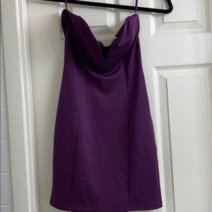 Purple Strapless Mini Dress